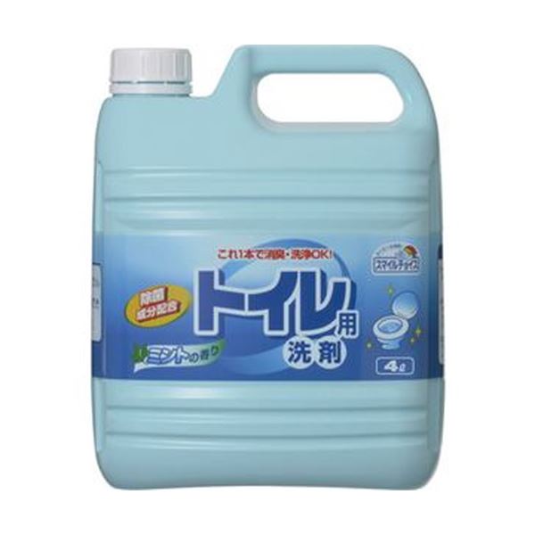 （まとめ）ミツエイ スマイルチョイス トイレ用洗剤業務用 4L 1本〔×10セット〕 【北海道・沖縄・離島配送不可】