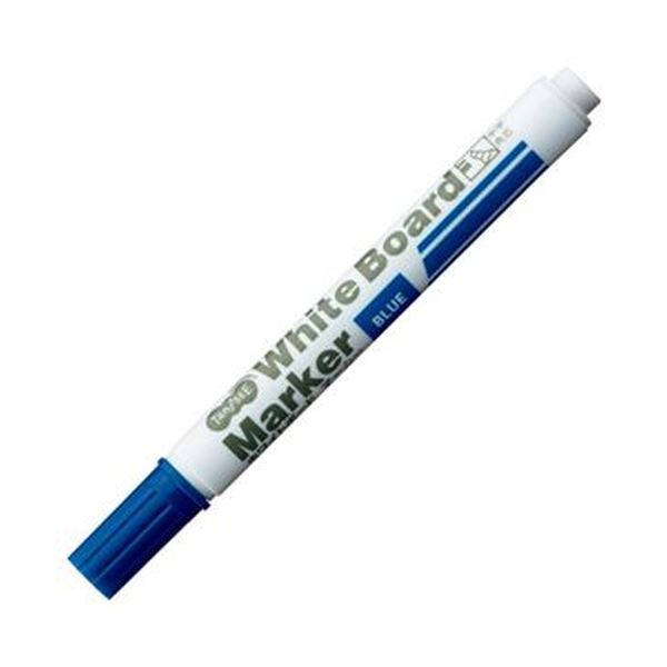 （まとめ）TANOSEE ホワイトボードマーカー中字 角芯 青 1セット（12本）〔×20セット〕 【北海道・沖縄・離島配送不可】