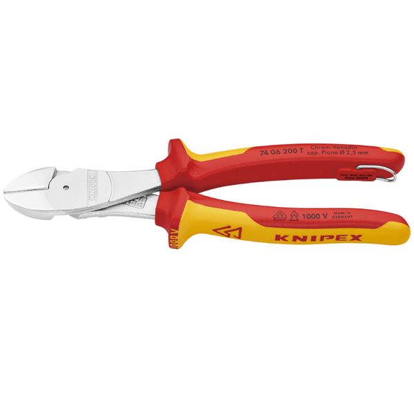 KNIPEX（クニペックス） 7406-200TBK 絶縁強力斜ニッパー 落下防止（BK） 【北海道・沖縄・離島配送不可】