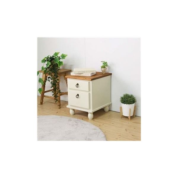 ナイトテーブル ホワイト テーブル サイドテーブル ベッドサイドテーブル 天然木 カントリー おしゃれ 北欧 オイル塗装 アンティーク風の通販は 9,223円