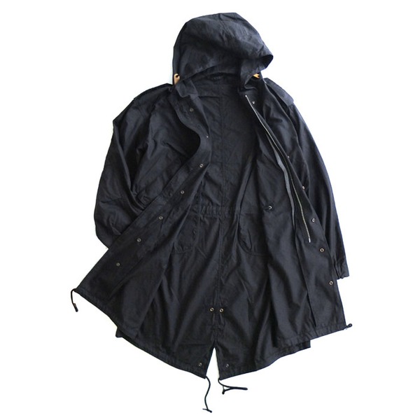 アメリカ軍「M-51」青島ライナーモッズコートシェル リバイバルモデル ブラック《Sサイズ（日本対応サイズXL相当）》 【北海道・沖縄・離島配送不可】