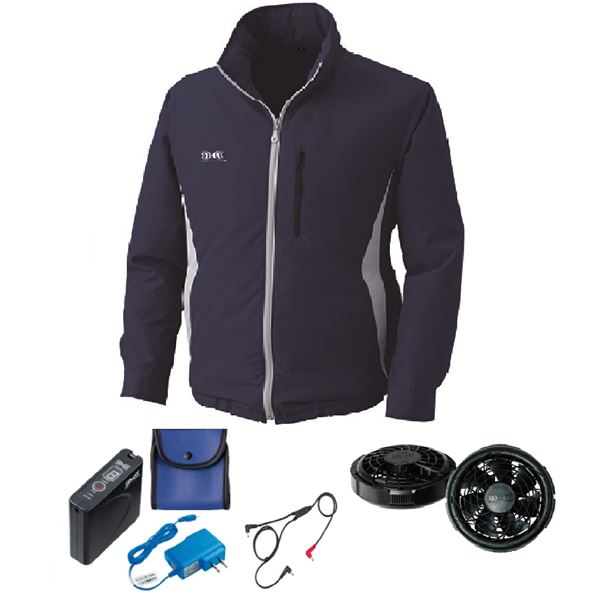 KU90520 空調服 R ポリエステル製フード付き FAN2300B・RD9261・LISUPER1セット ネイビー LL 【北海道・沖縄・離島配送不可】