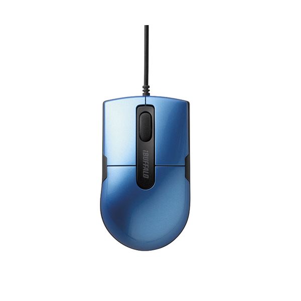 (まとめ) バッファロー 有線BlueLEDマウス静音 3ボタン Sサイズ ブルー BSMBU26SSBL 1個 〔×10セット〕 【北海道・沖縄・離島配送不可】
