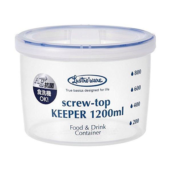 (まとめ) スクリュートップキーパー/保存容器 〔1200ml 浅型〕 食洗機可 冷凍保存可 抗菌 完全密封 〔×75個セット〕の通販は