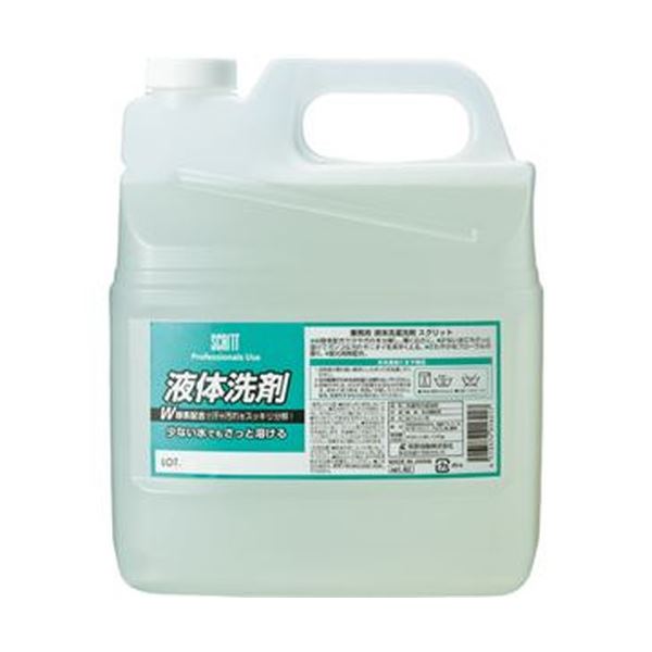 （まとめ）熊野油脂 スクリット 衣料用液体洗剤4L 1本〔×5セット〕の通販は