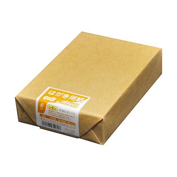 (まとめ) TANOSEE レーザープリンター用 はがきサイズ用紙 レモン 1冊（200枚）  〔×30セット〕の通販は