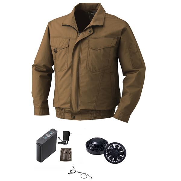 KU90550 空調服 R 綿薄手 FAN2200BR・RD9261・LISUPER1セット モスグリーン M 【北海道・沖縄・離島配送不可】 KU90550 空調服 R 綿薄手 FAN2200BR・RD9261・LISUPER1セット モス