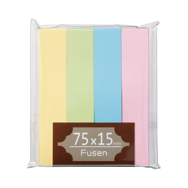 (まとめ) TANOSEE ふせん 75×15mm パステルアソート 1パック（4冊）  〔×30セット〕の通販は 9,966円