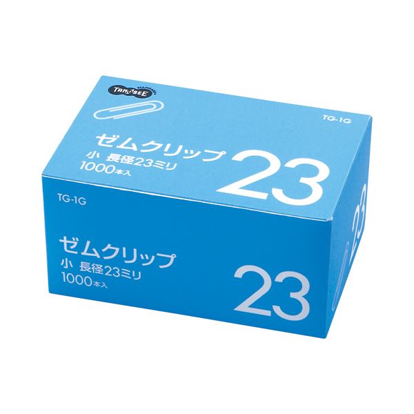 (まとめ) TANOSEE ゼムクリップ 小 23mm シルバー 業務用パック 1箱（1000本）  〔×30セット〕 【北海道・沖縄・離島配送不可】