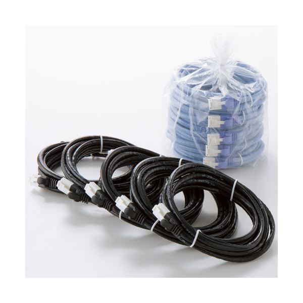 (まとめ) TANOSEE 爪折れ防止LANケーブル（CAT5e） ブルー 3m 1パック（5本） 〔×10セット〕 代引不可 まとめ) TANOSEE 爪折れ防止LANケーブル（CAT5e） ブルー 1m 1パック