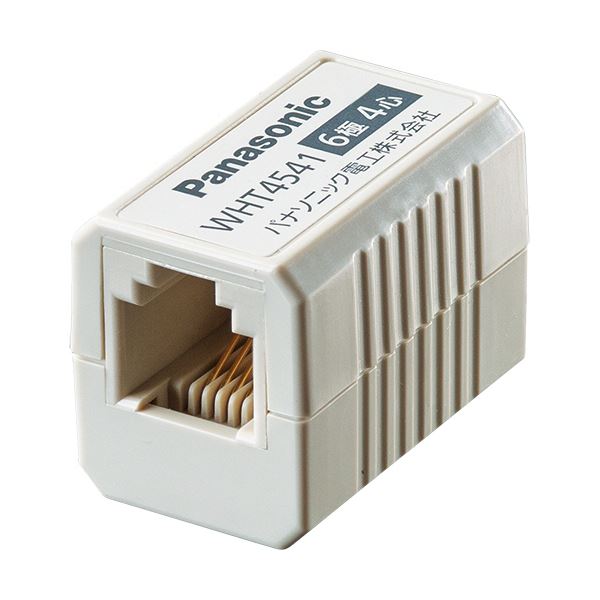 (まとめ)パナソニック モジュラコネクタ 6極4心ミルキー WHT4541P 1個〔×10セット〕 【北海道・沖縄・離島配送不可】