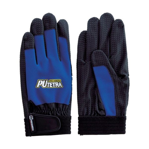 (まとめ) 富士グローブ PUテトラ TE-007 ブルー M 0910 1双 〔×3セット〕 【北海道・沖縄・離島配送不可】