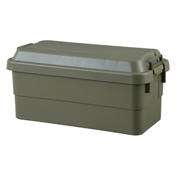 トランクカーゴ/収納ボックス 〔70L カーキ〕 耐荷重100kg ロック機能付き取っ手 持ち運び便利 頑丈 日本製 〔玄関 ベランダ〕 【北海道・沖縄・離島配送不可】