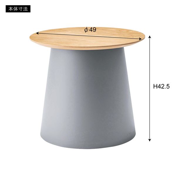 ラウンドテーブル S 約φ49×H42.5cm グレー 組立品 【北海道・沖縄・離島配送不可】_2