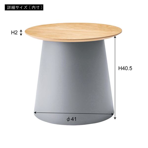 ラウンドテーブル S 約φ49×H42.5cm グレー 組立品 【北海道・沖縄・離島配送不可】_3