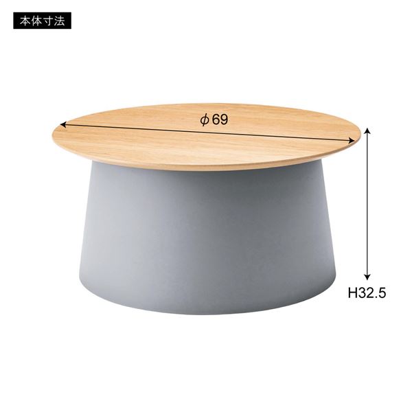 ラウンドテーブル L 約φ69×H32.5cm グレー 組立品 【北海道・沖縄・離島配送不可】_2
