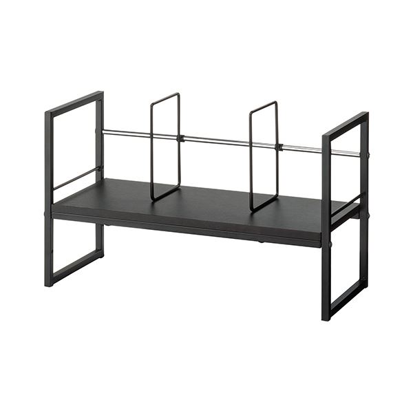 （まとめ）YAMAZEN デスク上ファイルラック 幅590mm ブラック DUF-6025BKBK 1台 組立品 〔×3セット〕 【北海道・沖縄・離島配送不可】