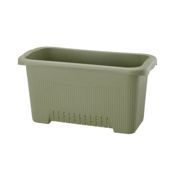 (まとめ) プランター/園芸用品 〔63型N グリーン〕 2ポット植え用 長角タイプ 菜園上手〔×10個セット〕 【北海道・沖縄・離島配送不可】