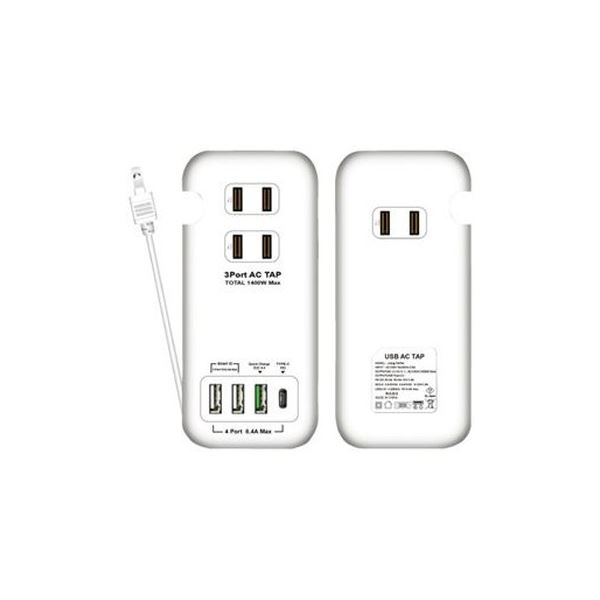 （まとめ）HIDISC USBポート付き電源タップ HDUTC2U3PWH〔×3セット〕 【北海道・沖縄・離島配送不可】