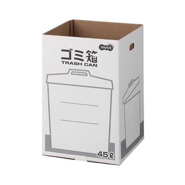 （まとめ）TANOSEE ダンボールゴミ箱 45L 1セット（3枚）〔×5セット〕 【北海道・沖縄・離島配送不可】