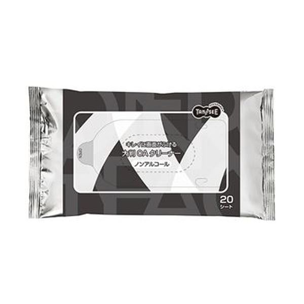 （まとめ）TANOSEE キレイに画面がふけるOAクリーナー ノンアルコール 大判 1パック（20枚）〔×50セット〕 【北海道・沖縄・離島配送不可】