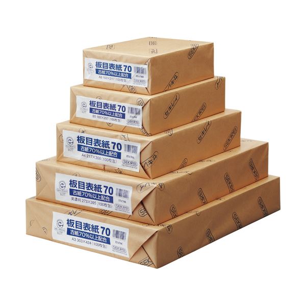 (まとめ) セキレイ 板目表紙70 A5判 業務用パック ITA70H 1パック（100枚）  〔×10セット〕 【北海道・沖縄・離島配送不可】