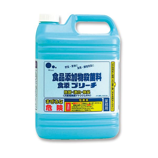 （まとめ）ミツエイ 食添ブリーチ 業務用 5kg 1本 〔×10セット〕 【北海道・沖縄・離島配送不可】