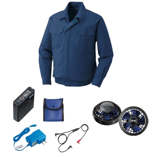 KU90450 空調服 R 綿・ポリ混紡 脇下マチ付き FAN2400SPBB・RD9261