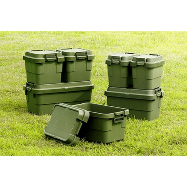 トランクカーゴ/収納ボックス 〔S蓋 30L カーキ〕 幅40cm 車用
