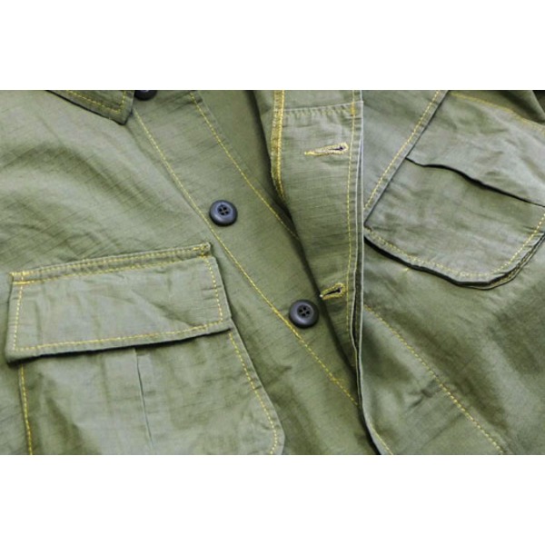 アメリカ軍 ジャングルファーティングリップストップジャケット 4thモデル レプリカ オリーブ XL 【北海道・沖縄・離島配送不可】 アメリカ軍 ジャングルファーティングリップストップジャケット 4th