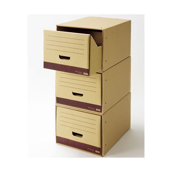 (まとめ）TANOSEE ファイリングキャビネットショートタイプ A4用 内寸W322×D394×H263mm 1セット（5個）〔×3セット〕 【北海道・沖縄・離島配送不可】_1