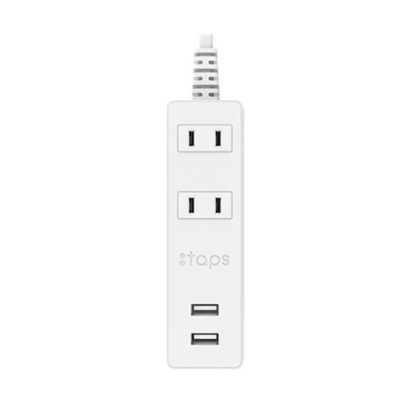 まとめ) トップランドUSB付きコンセント 2個口タップ 1.5m TPA15-WT 1個 〔×5セット〕-