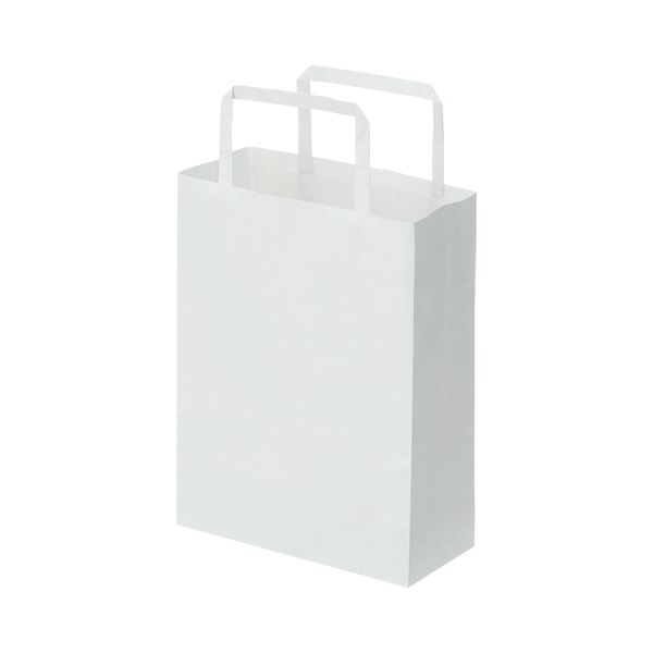 TANOSEE 紙手提袋 平紐 極小ヨコ180×タテ240×マチ幅80mm 白無地 1セット（300枚：50枚×6パック）の通販は 7,464円