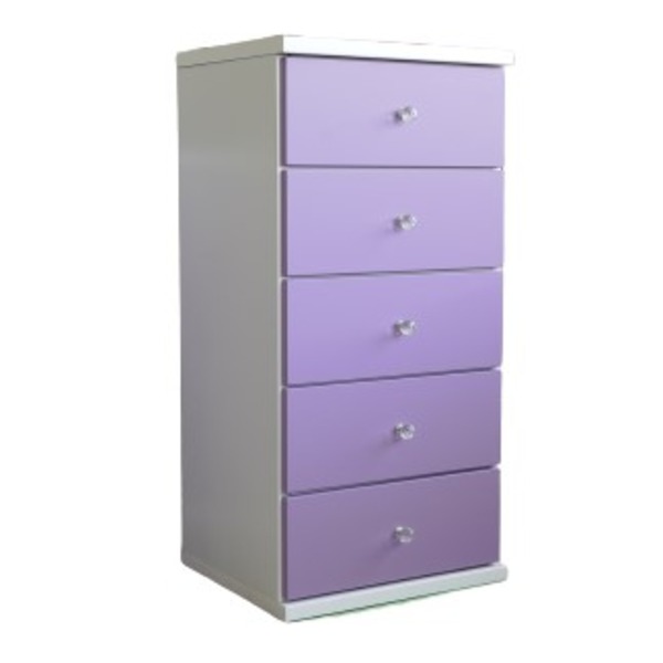 日本製 コンパクトチェスト 幅43.5cm 5段 パープル スライドレール付き 木製チェスト チェスト 完成品の通販は 16,400円