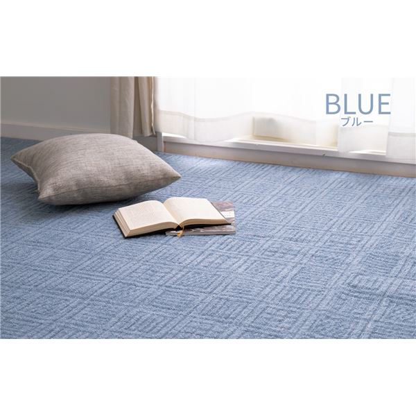 平織カーペット アンバー ブルー 江戸間2帖(約176×176cm)の通販は