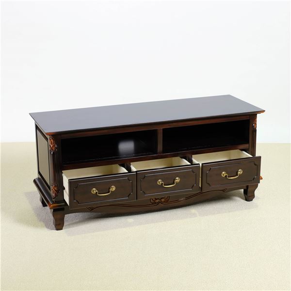 木製 ローボード/テレビ台 Sサイズ 約幅112×奥行40×高さ50.5cm ブラウン 完成品 〔リビング ダイニング 寝室〕 【北海道・沖縄・離島配送不可】_1