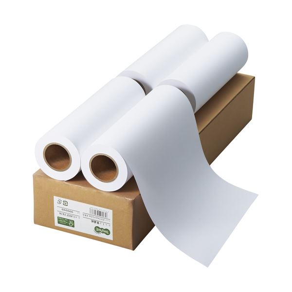 (まとめ) TANOSEE インクジェット用普通紙 A3ロール 297mm×50m 1箱（4本） 〔×5セット〕 【北海道・沖縄・離島配送不可】