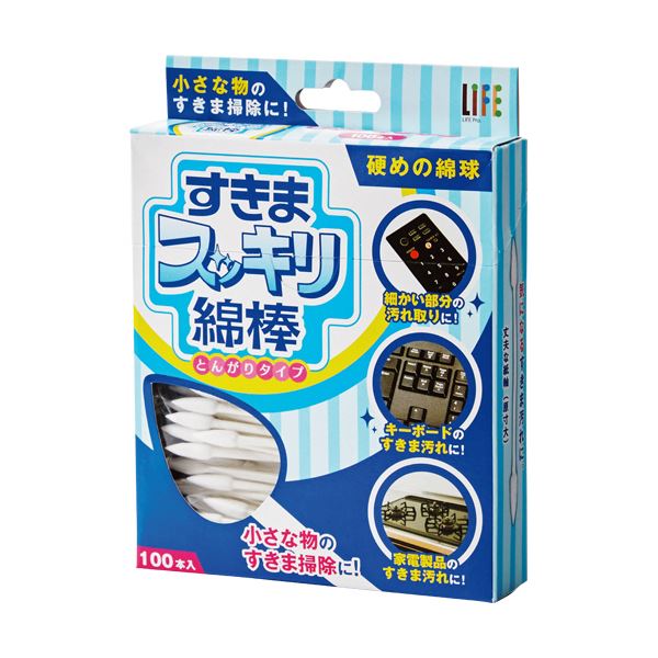 (まとめ) 平和メディク すきまスッキリ綿棒とんがりタイプ 1パック(100本) 〔×30セット〕 【北海道・沖縄・離島配送不可】