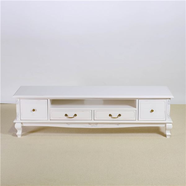 木製 ローボード/テレビ台 Lサイズ 約幅150×奥行40×高さ42cm ホワイト 