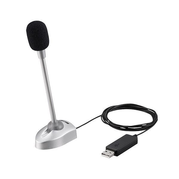 (まとめ) バッファロー マイクロフォン USB接続小型スタンドタイプ BSHSMUM110SV 1台 〔×10セット〕 【北海道・沖縄・離島配送不可】
