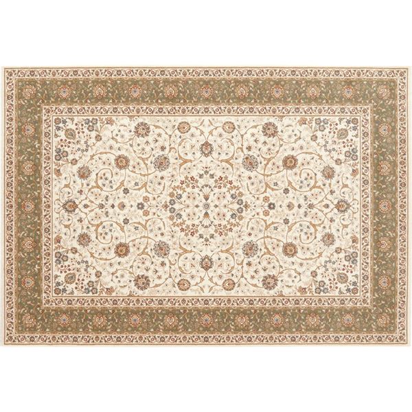 防炎 ラグマット/絨毯 〔約50×80cm グリーン〕 ホットカーペット対応 ウィルトン モデスト プレーベル 71791/NGNの通販は