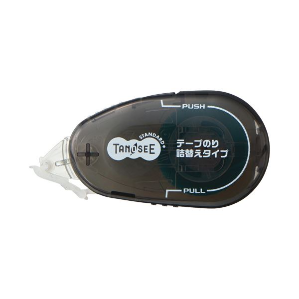 （まとめ）TANOSEE テープのり（リフィル式ドットタイプ） 本体 コンパクト 8.4mm×15m ブラック 1個 〔×50セット〕 【北海道・沖縄・離島配送不可】