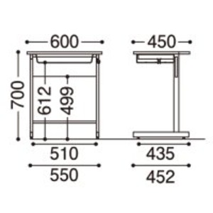 アール・エフ・ヤマカワ テーブル RFJD3-6045NL ナチュラル 組立品