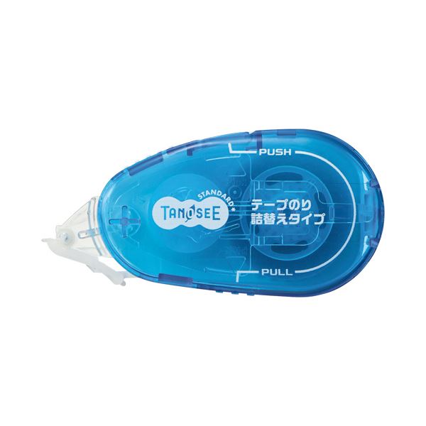 （まとめ）TANOSEE テープのり（リフィル式ドットタイプ） 本体 コンパクト 8.4mm×15m ブルー 1個 〔×50セット〕 【北海道・沖縄・離島配送不可】