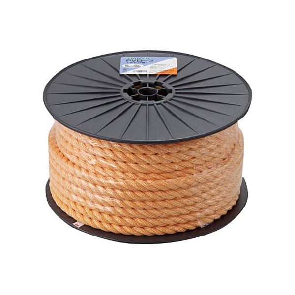 TRUSCO PVロープ 16mm×50m ボビン巻 黄 R-1650PV 1巻の通販は