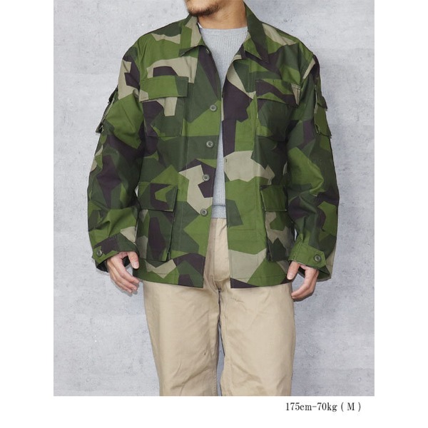 スウェーデン軍BDU（Battle Dress Uniform） M90グリーンカモ ジャケット 復刻 S 【北海道・沖縄・離島配送不可】_1