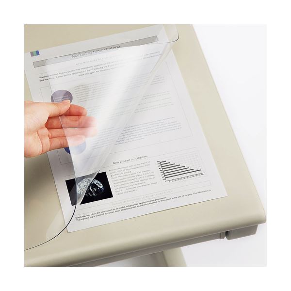 (まとめ) TANOSEE PVCデスクマット 薄型エコノミー シングル 600×450mm 1枚  〔×10セット〕の通販はデスクマット