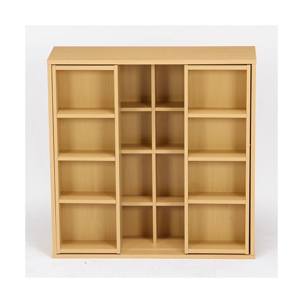 ダブルスライドラック(収納棚/本棚) 16マス 〔ナチュラル〕 幅89cm 上下連結可 可動式棚板付き〔組立品〕 DS9090NA 87011の通販は ダブルスライドラック(収納棚/本棚) 16マス 〔ナチュラル〕 幅89cm 上下連結可 可動式棚板付き〔組立品〕 DS9090NA 87011の通販は