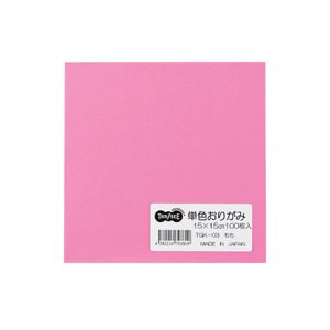 (まとめ) TANOSEE 単色おりがみ もも 1パック（100枚）  〔×30セット〕 【北海道・沖縄・離島配送不可】