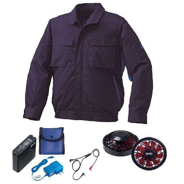 KU90520 空調服 R ポリエステル製フード付き FAN2400SPBB・RD9261・LISUPER1セット シルバー 5L KU90520 空調服 R ポリエステル製フード付き FAN2400SPBB・RD9261